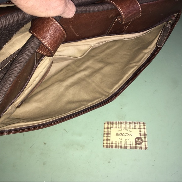 Boconi Dark Brown High Quality Leather Men’s Duffel Bag - Picture 9 of 11